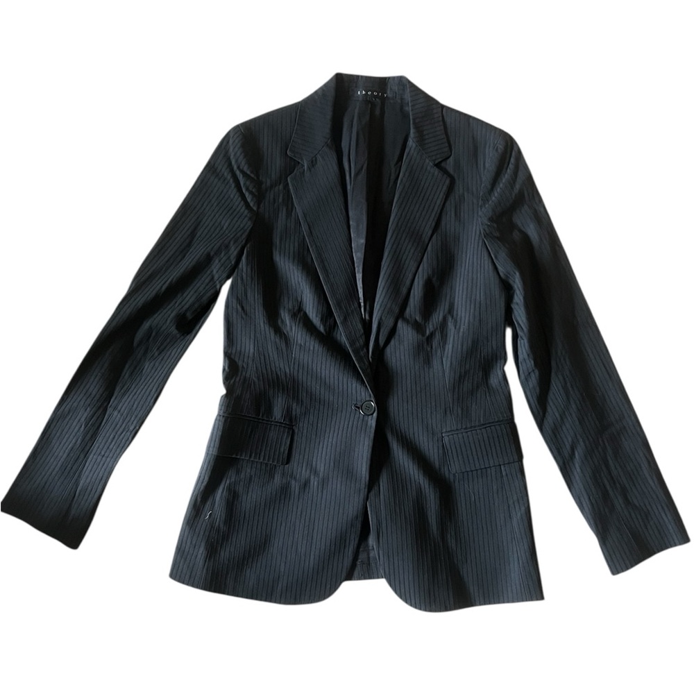 Theory Women’s Black Striped Blazer | Small